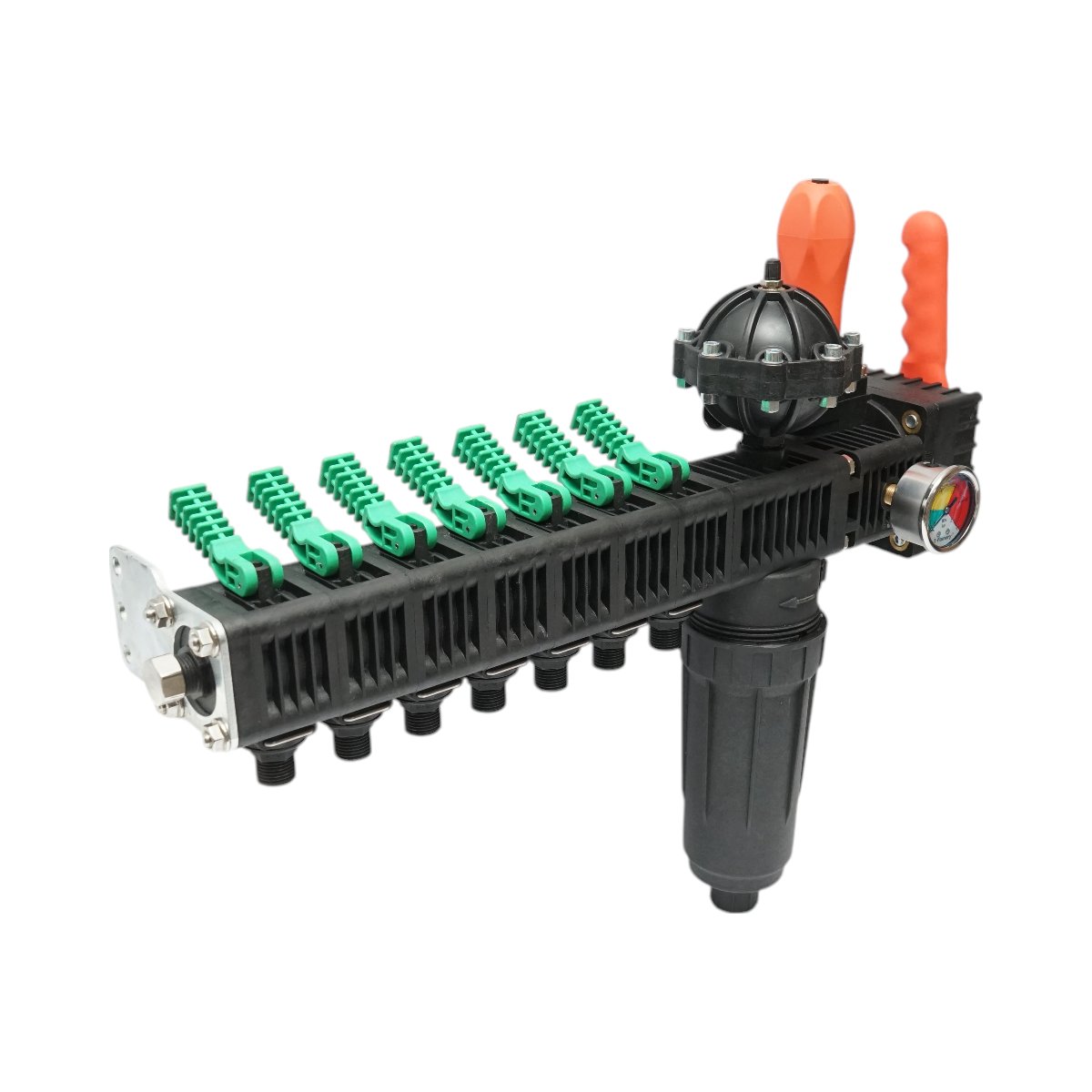Distribuitor erbicidator cu 7 cai, filtru si manometru cu glicerina 25 bar
